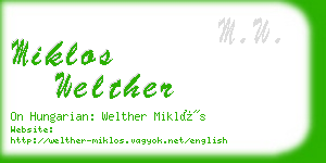 miklos welther business card